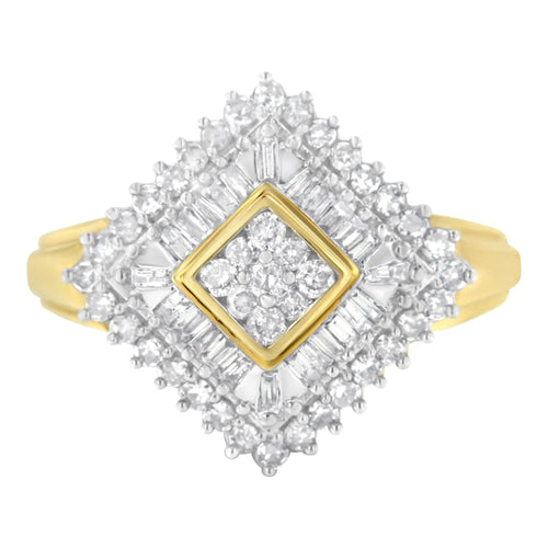 10K Yellow Gold Diamond Ballerina Ring (1 Cttw, I-J Color, I1-I2 Clarity) WEM Support (www.WEM.support)
