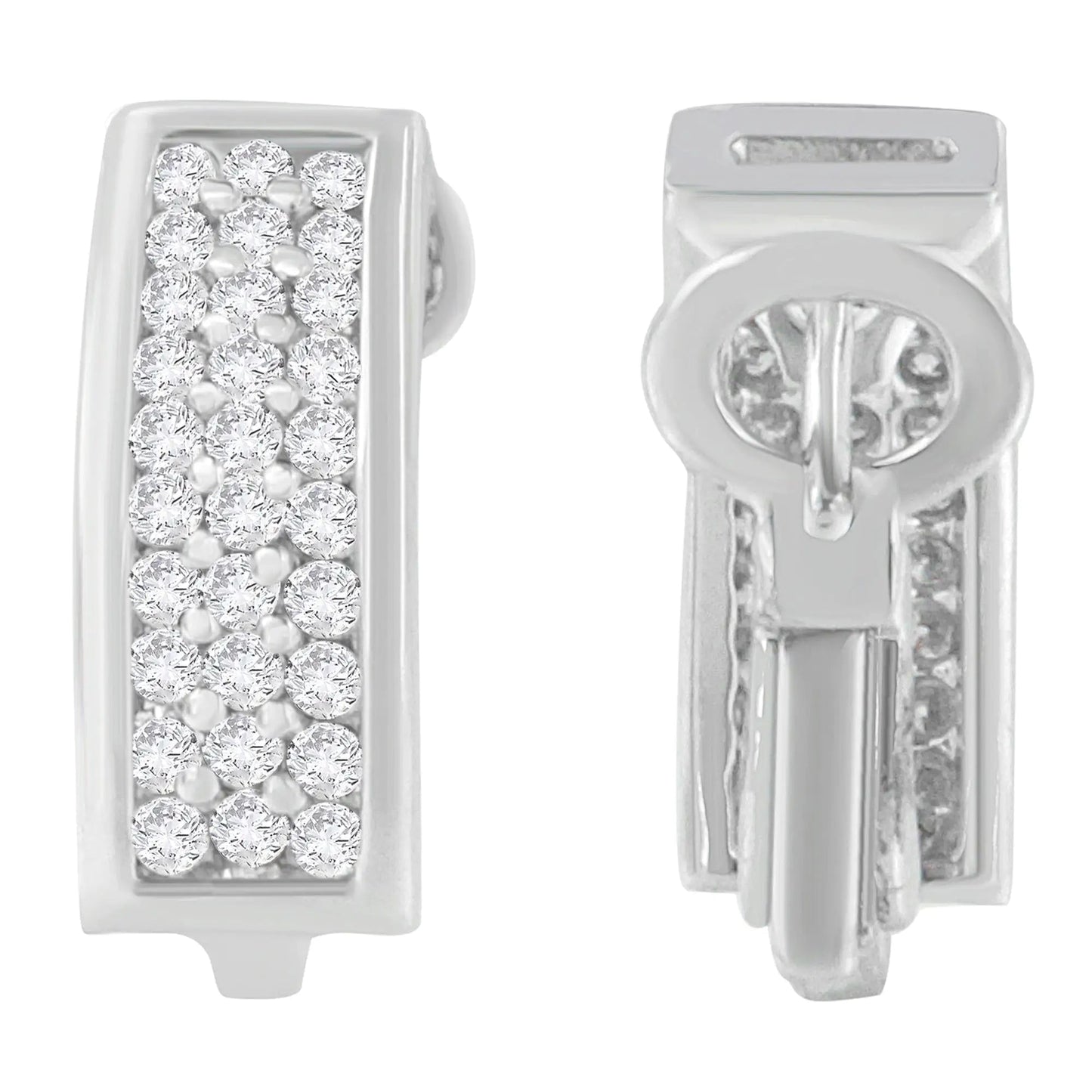 14K White Gold 1 cttw Round Cut Diamond Earrings (H-I, SI1-SI2) WEM Support (www.WEM.support)