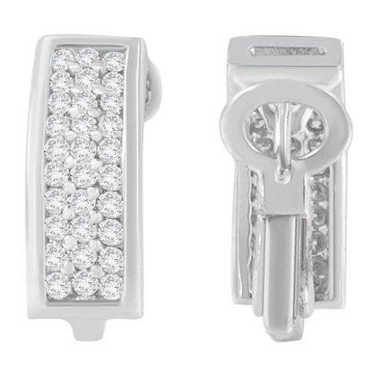 14K White Gold 1 cttw Round Cut Diamond Earrings (H-I, SI1-SI2) WEM Support (www.WEM.support)
