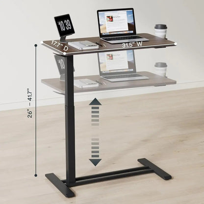 Standing Scroll Table With Hidden Wheels Side Table Height-adjustable Bed Table WEM Support (www.WEM.support)