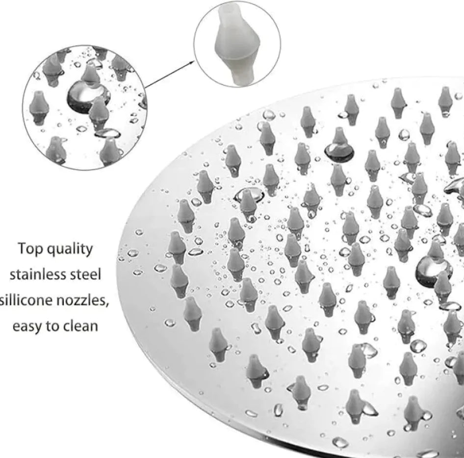 Large Chrome Stainless Steel Rainfall Shower Head