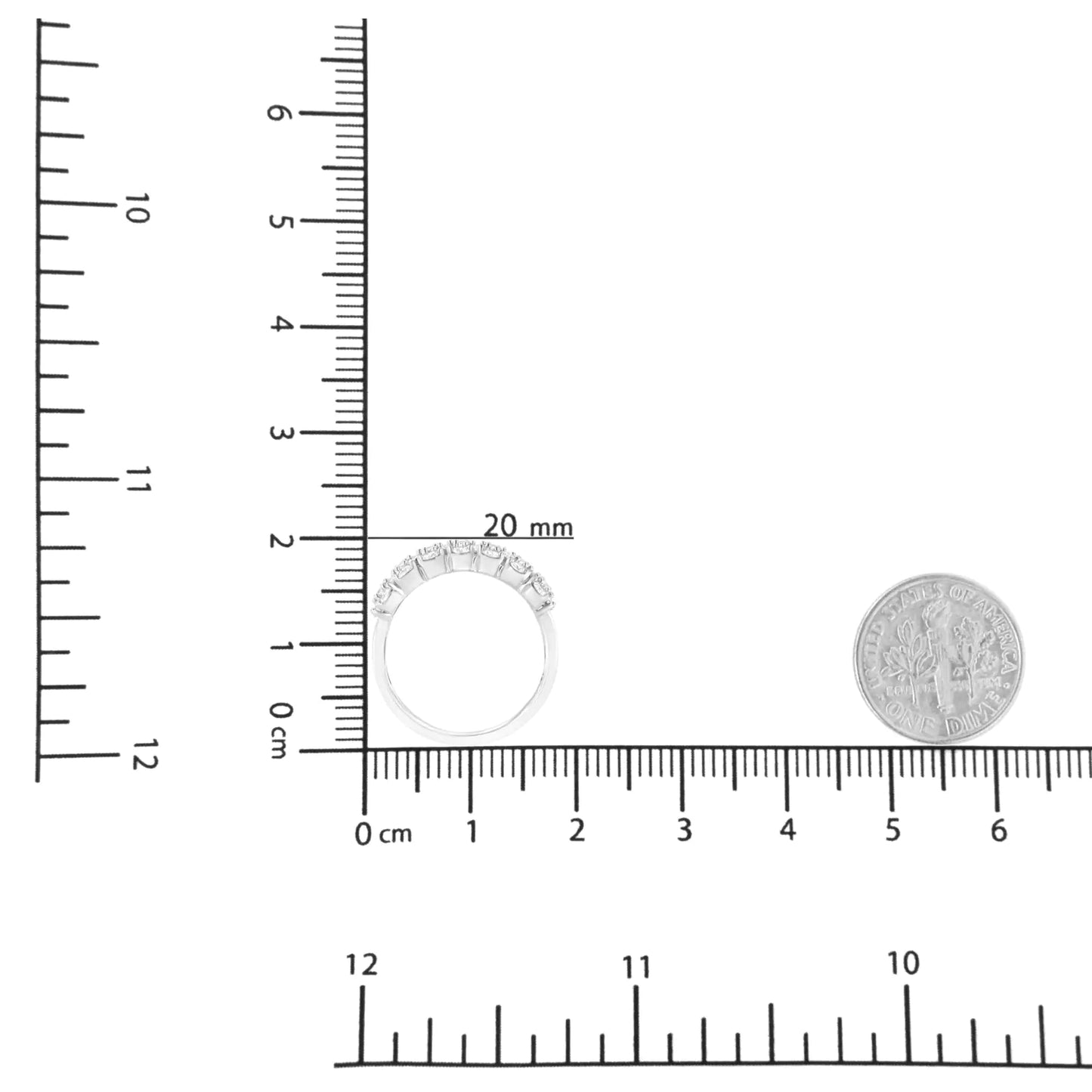 .925 Sterling Silver 1 cttw Lab Grown Diamond Cluster Band Ring (F-G Color, VS2-SI1 Clarity) WEM Support (www.WEM.support)