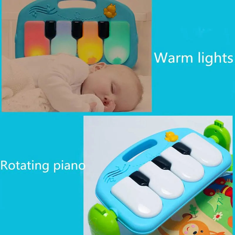 Tapete Musical para Bebês: Tapete Educativo com Teclado e Brinquedos para Ginástica Infantil e Engatinhamento WEM Support (www.WEM.support)