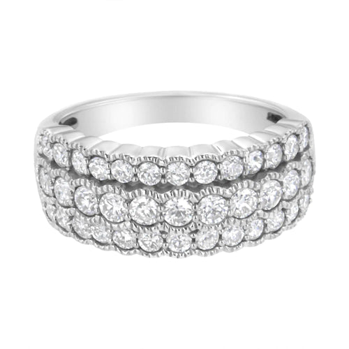 .925 Sterling Silver 1 3/8 cttw Lab Grown Diamond Anniversary Band Ring (F-G Color,VS2-SI1 Clarity) WEM Support (www.WEM.support)
