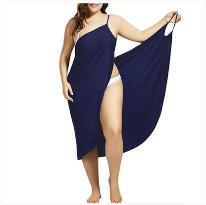 Vestido de Playa con Tirantes Cruzados de Color Sólido HejK.com