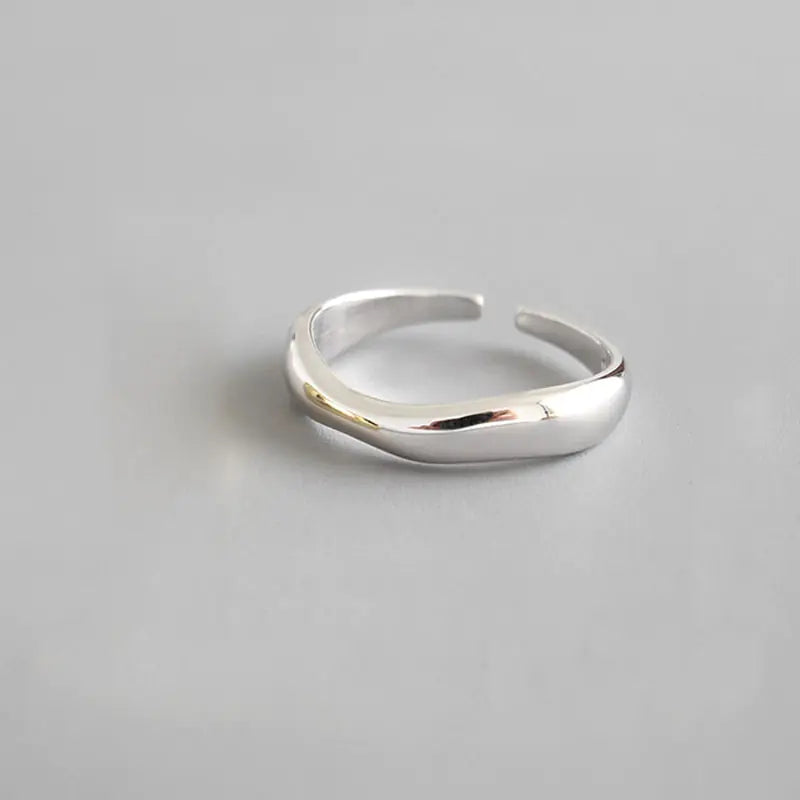 XIYANIKE Silver Color  Irregular Wave Rings WEM Support (www.WEM.support)