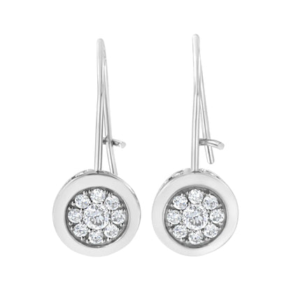 .925 Sterling Silver 5/8 cttw Lab Grown Diamond Cluster Earring (F-G Color, VS2-SI1 Clarity) WEM Support (www.WEM.support)