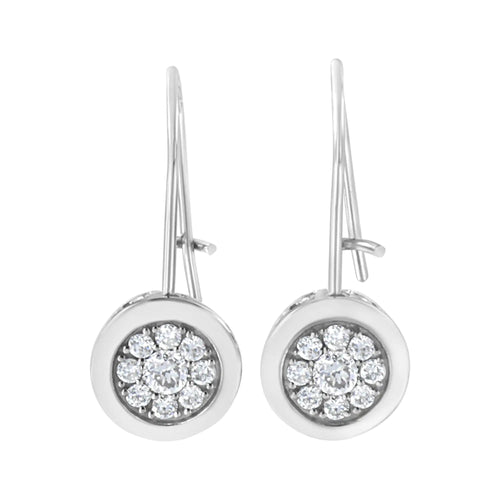 .925 Sterling Silver 5/8 cttw Lab Grown Diamond Cluster Earring (F-G Color, VS2-SI1 Clarity) WEM Support (www.WEM.support)