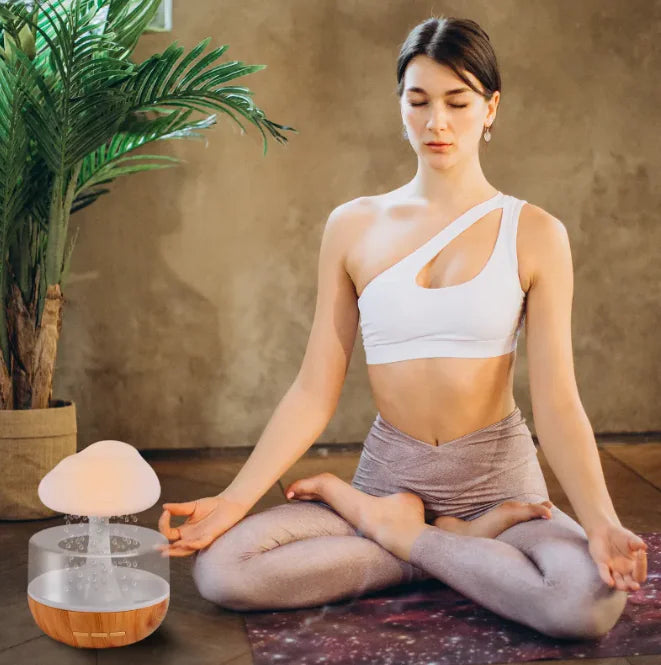 Raining Cloud Humidifier With Night Light Aromatherapy Essential Oil Diffuser Micro Humidifier WEM Support (www.WEM.support)