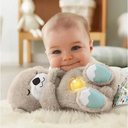 Otter de Pelúcia Musical Máquina de Som Soothe 'n Snuggle Portátil com Detalhes Sensoriais, Música, Luzes e Movimento de Respiração Rítmica WEM Support (www.WEM.support)