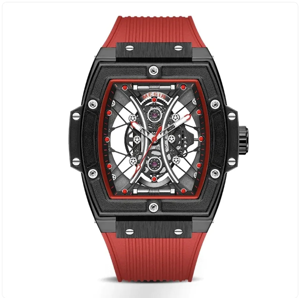 Men's Tonneau Silicone Strap Luminous Sports Watch WEM Support (www.WEM.support)