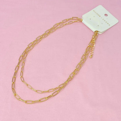 Double The Gold Chain Link Necklace WEM Support (www.WEM.support)