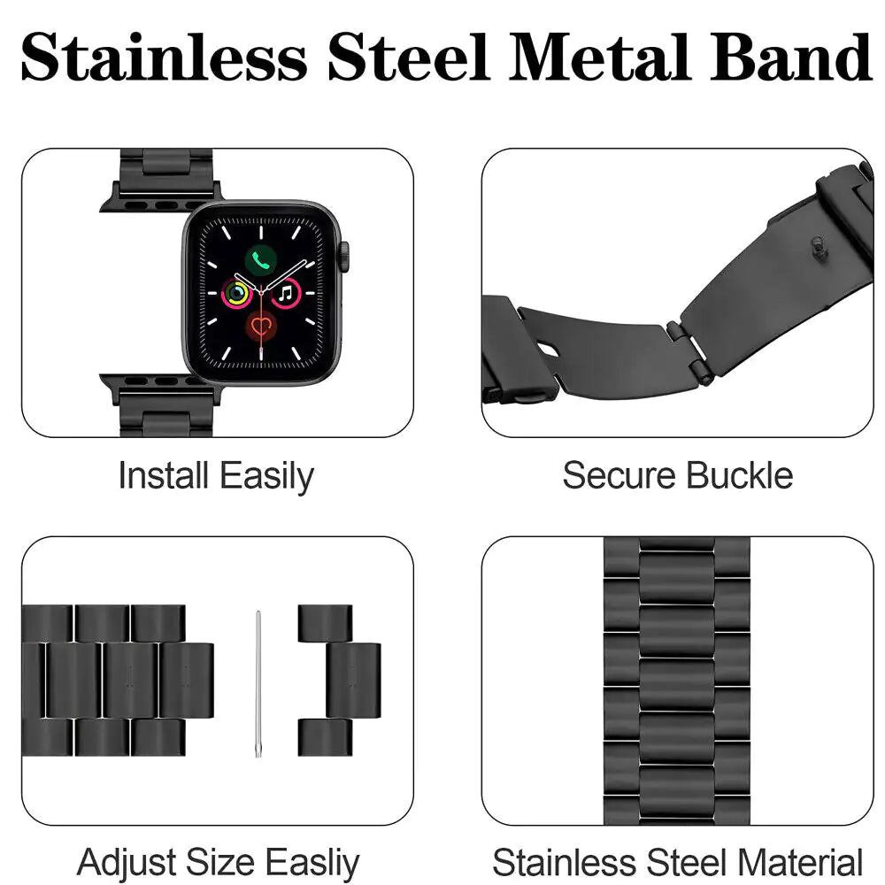 Stainless Steel For Apple Watch iWatch Band 8 7 6 5 4 3 2 SE 38/41/40/42/44/45mm WEM Support (www.WEM.support)