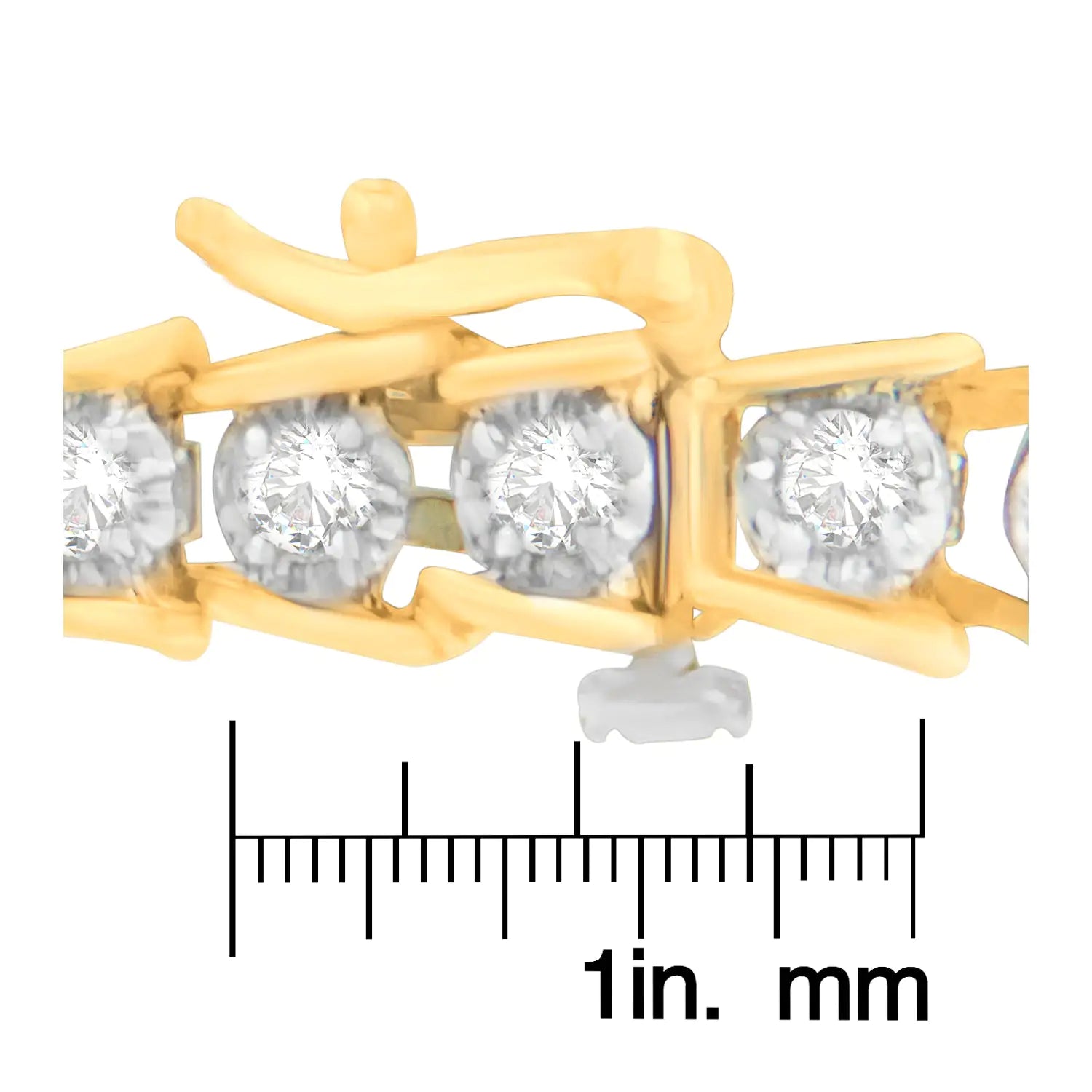 10K Yellow Gold Round-Cut Diamond Link Bracelet (2.00 cttw, I-J Color, I3 Clarity) WEM Support (www.WEM.support)