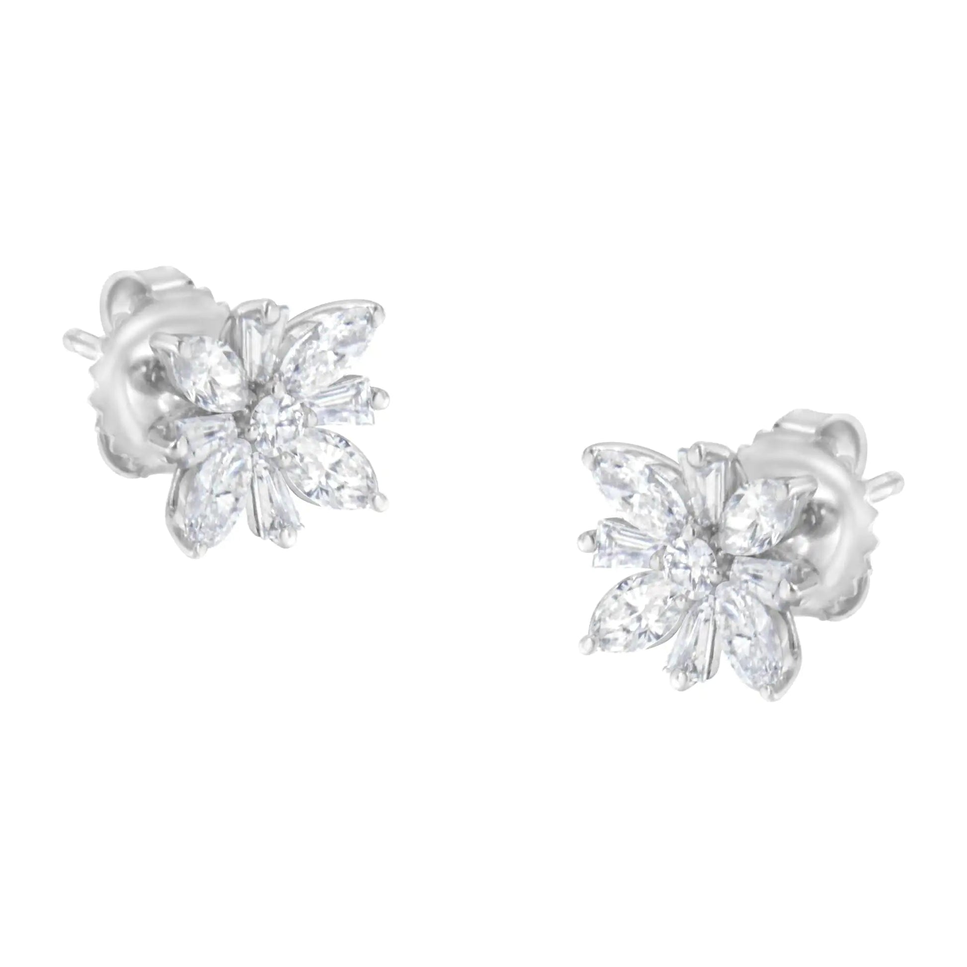 14K White Gold 1 1/4 cttw Diamond Stud Earring (H-I, SI1-SI2) WEM Support (www.WEM.support)