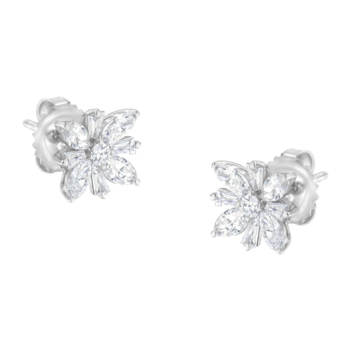 14K White Gold 1 1/4 cttw Diamond Stud Earring (H-I, SI1-SI2) WEM Support (www.WEM.support)
