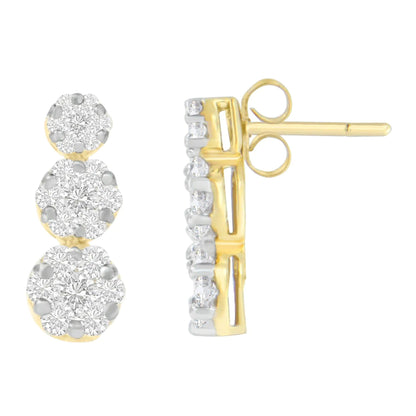 14K Yellow Gold Round-cut Diamond Earring (2 cttw, I-J Color, VS1-VS2 Clarity) WEM Support (www.WEM.support)
