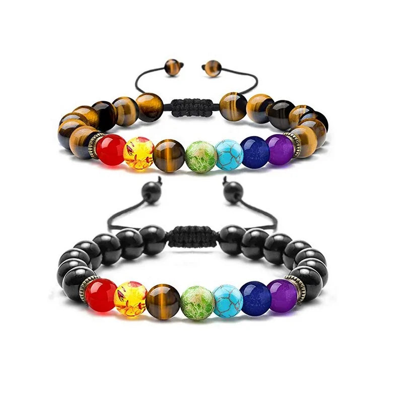 Lava Rock 7 Chakras Bracelet WEM Support (www.WEM.support)