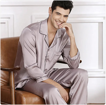 Silk Long-Sleeve Pajama Set for Spring & Summer WEM Support (www.WEM.support)