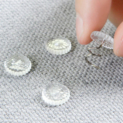 50 Pcs Upholstery Tacks Headliner Pins Clear Heads Twist Bed Fabric Sofa Chair WEM Support (www.WEM.support)