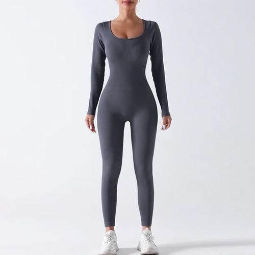 Seamless Yoga Jumpsuit Long Sleeve WEM Support (www.WEM.support)