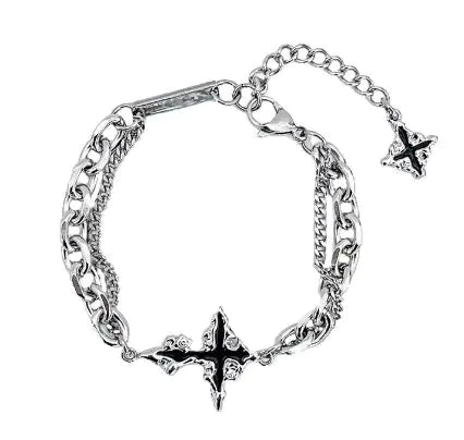 Men's  Cross Bracelet and  Necklace Titanium Steel WEM Support (www.WEM.support)