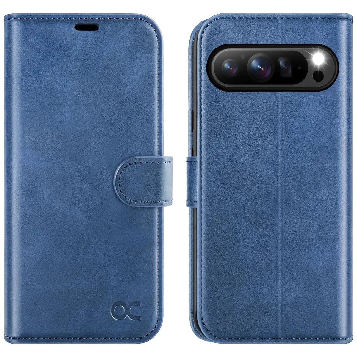 OCASE Compatible with Google Pixel 9 and Google Pixel 9 Pro Wallet Case, PU Leather Flip Folio Case with Card Holders RFID Blocking Kickstand [Shockproof TPU Inner Shell] Phone Cover 2024, Light Blue - Catch Cards