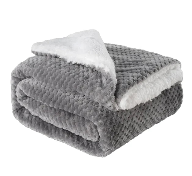 Thickened Flannel & Lamb Wool Double-Sided Blanket WEM Support (www.WEM.support)