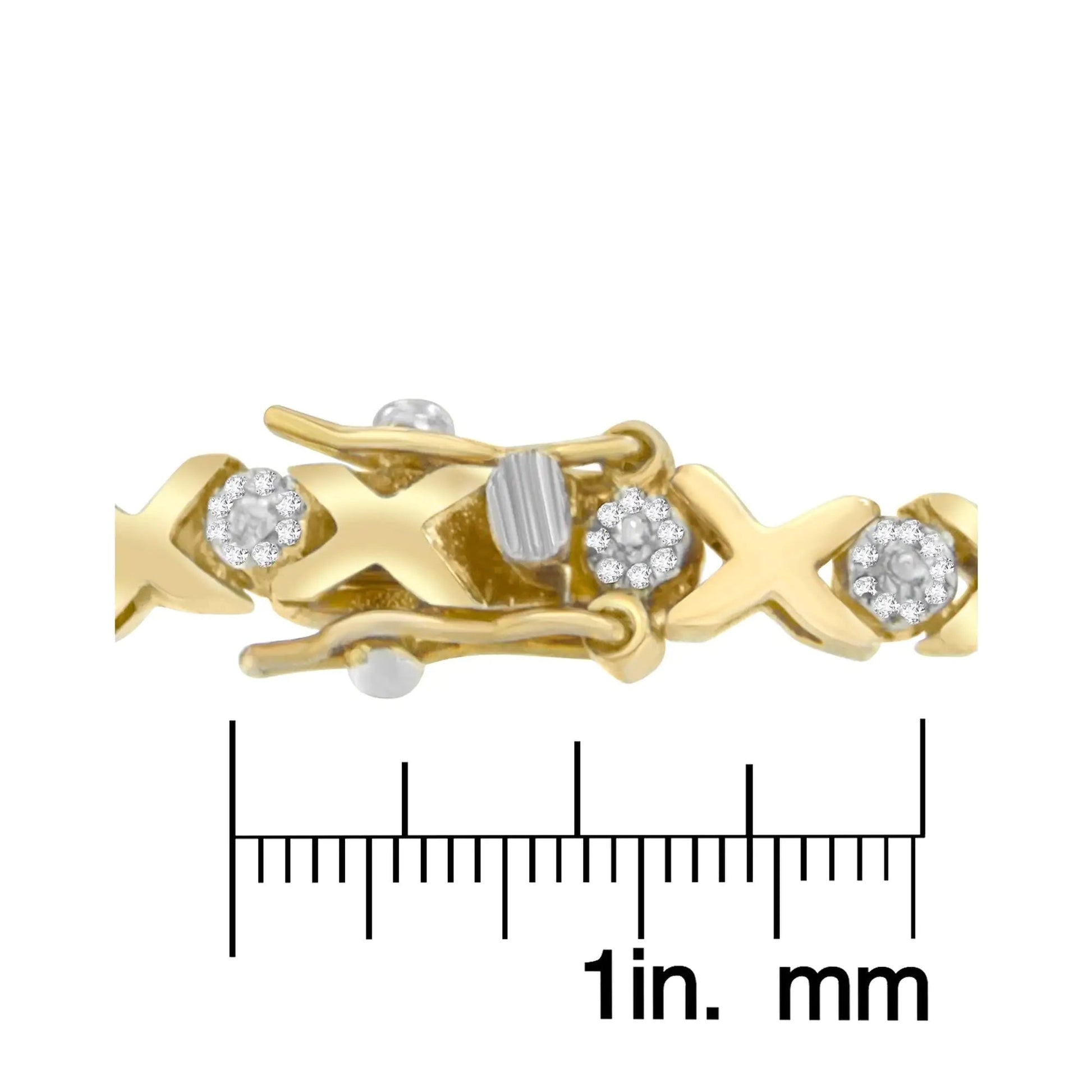 10K Yellow Gold Round Cut Diamond Bracelet (0.03 cttw, I-J Color, I2-I3 Clarity) WEM Support (www.WEM.support)