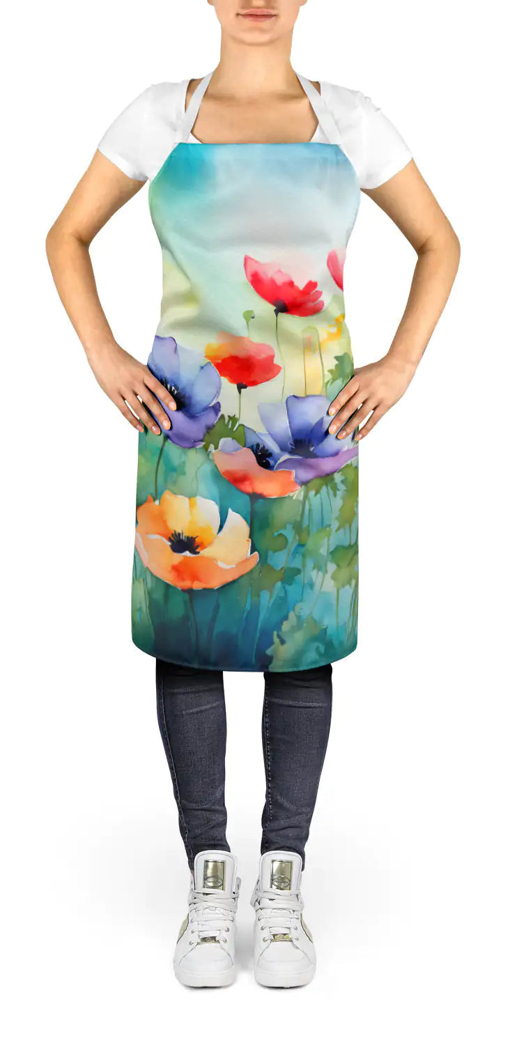 Anemones in Watercolor Apron WEM Support (www.WEM.support)