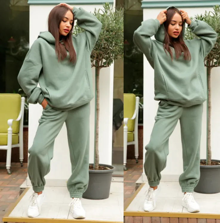 Women's Hooded Sweater And Pants Suit WEM Support (www.WEM.support)