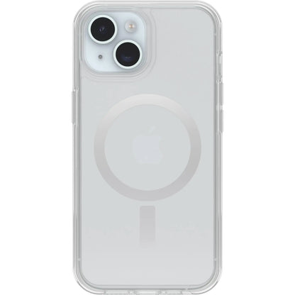 OtterBox iPhone 15, iPhone 14, and iPhone 13 Symmetry Series Clear Case - Stardust (Clear/Silver), Snaps to MagSafe, Ultra-Sleek, Raised Edges Protect Camera & Screen