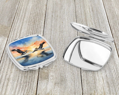 Pelicans Flying Compact Mirror WEM Support (www.WEM.support)
