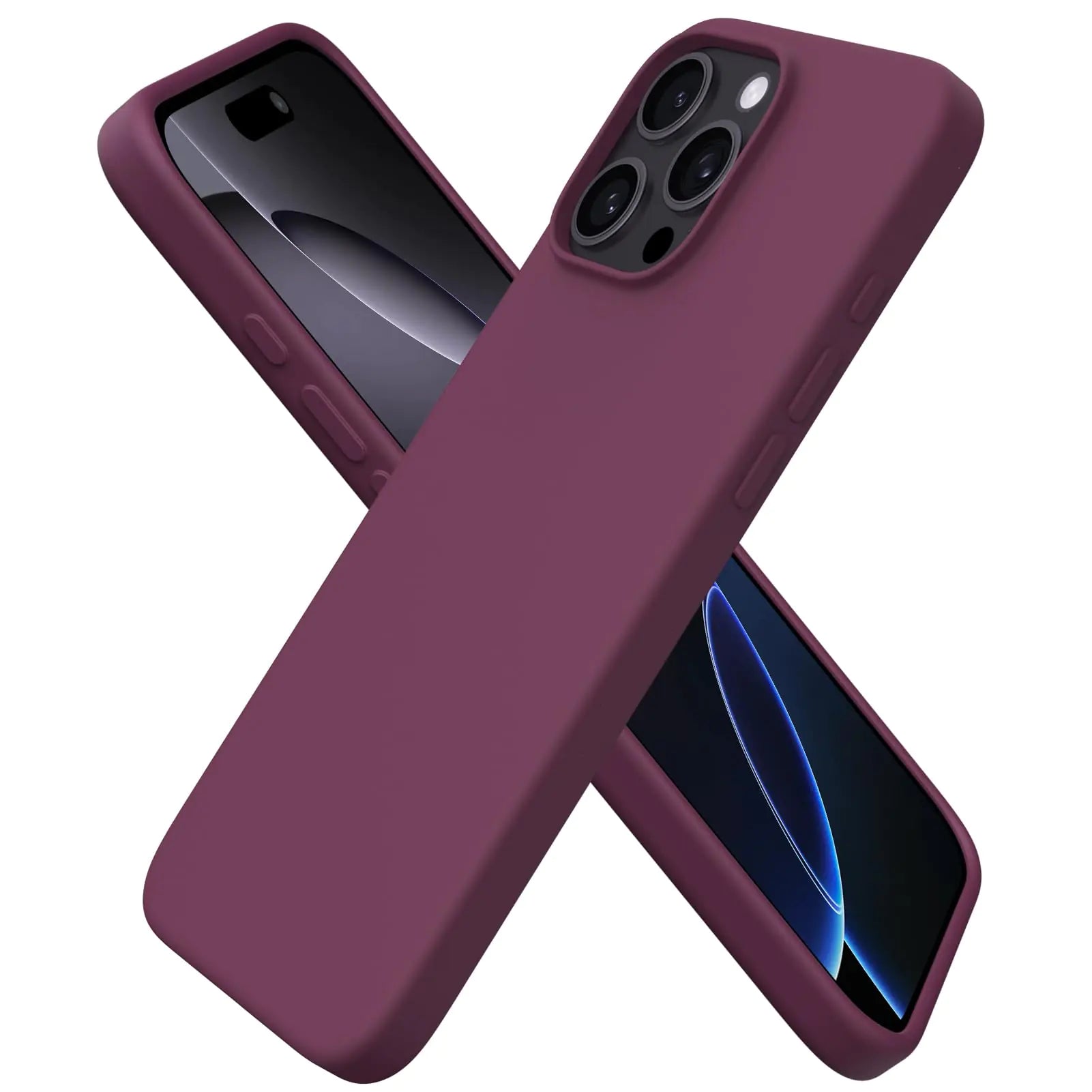 ORNARTO Compatible with iPhone 16 Pro Max Case 6.9", Slim Liquid Silicone 3 Layers Soft Gel Rubber Shockproof Protective Case with Anti - Scratch Microfiber Lining - Baby Blue - Catch Cards