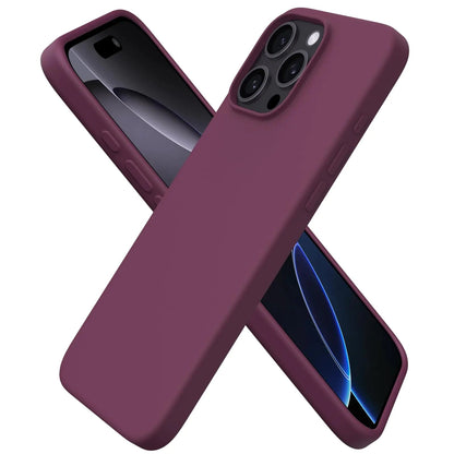 ORNARTO Compatible with iPhone 16 Pro Max Case 6.9", Slim Liquid Silicone 3 Layers Soft Gel Rubber Shockproof Protective Case with Anti - Scratch Microfiber Lining - Baby Blue - Catch Cards