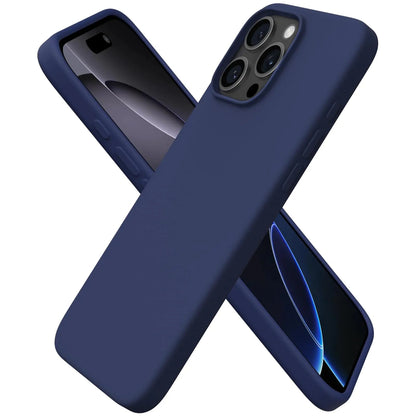 ORNARTO Compatible with iPhone 16 Pro Max Case 6.9", Slim Liquid Silicone 3 Layers Soft Gel Rubber Shockproof Protective Case with Anti - Scratch Microfiber Lining - Baby Blue - Catch Cards