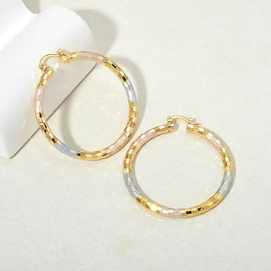 Simple Gold Women's Metal Alloy Earrings WEM Support (www.WEM.support)