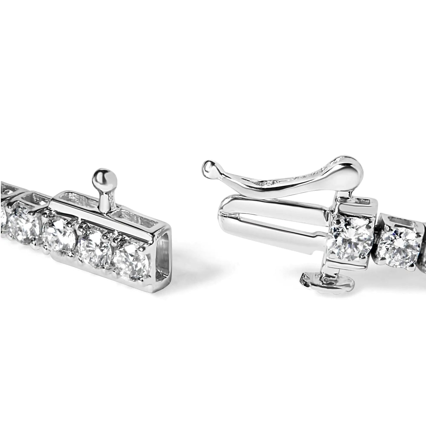 14K White Gold Lab Grown 4.00 Cttw Round Brilliant Cut Diamond Prong Set Classic Tennis Bracelet - 7" (F-G Color, VS2-SI1 Clarity) WEM Support (www.WEM.support)