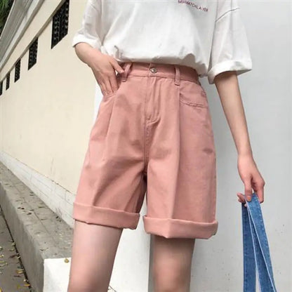 Harajuku High Waist Wide Leg Shorts for Women