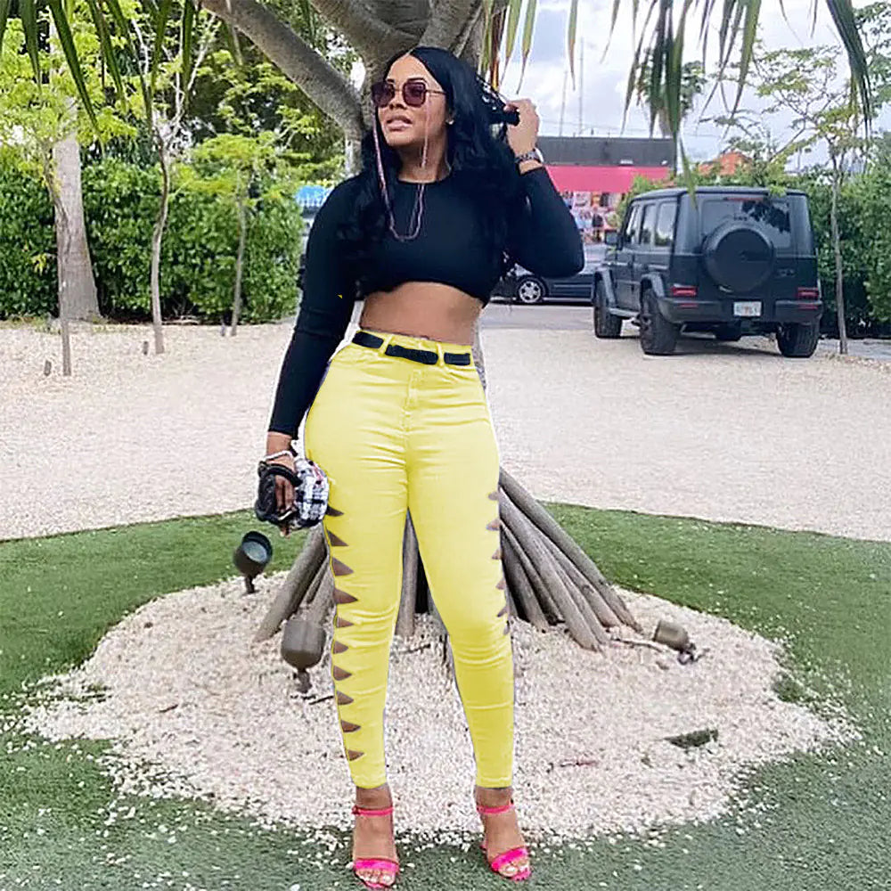 Casual Solid Color Ripped Jeans for Fashion Lovers HejK.com Marketplace LLC