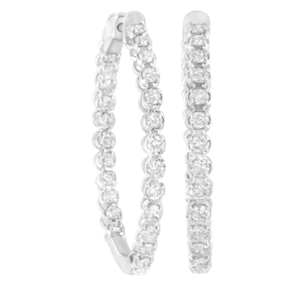 14K White Gold 2 cttw Diamond Hoop Earrings (I-J Clarity, I1-I2 Color) WEM Support (www.WEM.support)