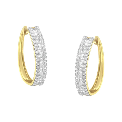 10K Yellow Gold Diamond Hoop Earring (3/4 cttw, I-J Color, I2-I3 Clarity) WEM Support (www.WEM.support)