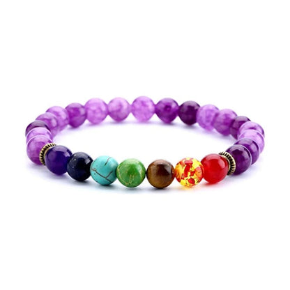 Lava Rock 7 Chakras Bracelet WEM Support (www.WEM.support)