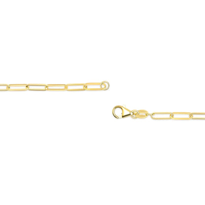 Unisex Solid 14K Gold 2.5mm Paperclip Chain Necklace WEM Support (www.WEM.support)