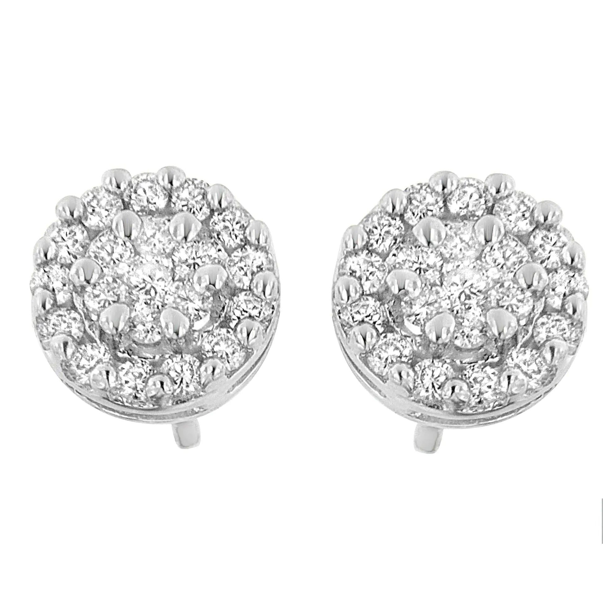14K White Gold 3/4 cttw Round Cut Diamond Stud Earring (H-I, SI2-I1) WEM Support (www.WEM.support)