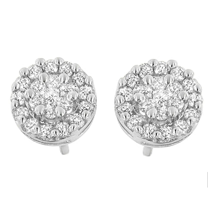14K White Gold 3/4 cttw Round Cut Diamond Stud Earring (H-I, SI2-I1) WEM Support (www.WEM.support)