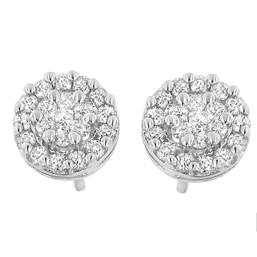 14K White Gold 3/4 cttw Round Cut Diamond Stud Earring (H-I, SI2-I1) WEM Support (www.WEM.support)