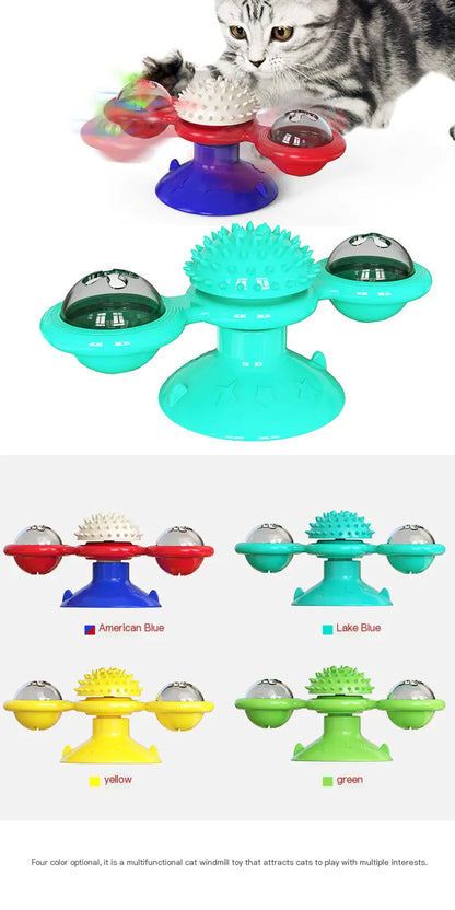 Brinquedo Giratório de Vento para Gatos