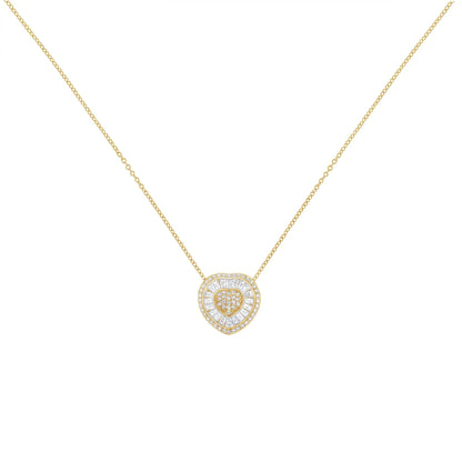 10KT Yellow Gold Diamond Heart Pendant Necklace (1/2 cttw, H-I Color, I1-I2 Clarity) WEM Support (www.WEM.support)