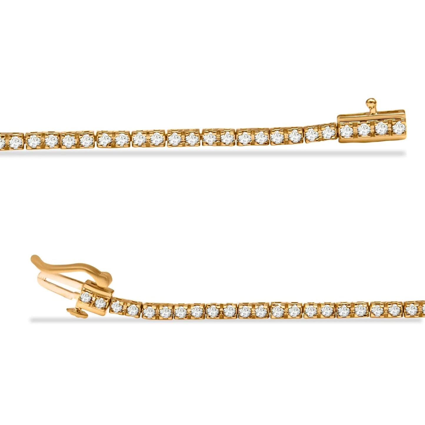 10K Yellow Gold Plated .925 Sterling Silver 2.0 Cttw Champagne Diamond Tennis 7" Bracelet (Champagne Color, I3 Clarity) WEM Support (www.WEM.support)